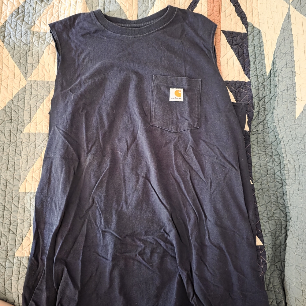 Carhartt Navy Sleeveless Tee with Pocket